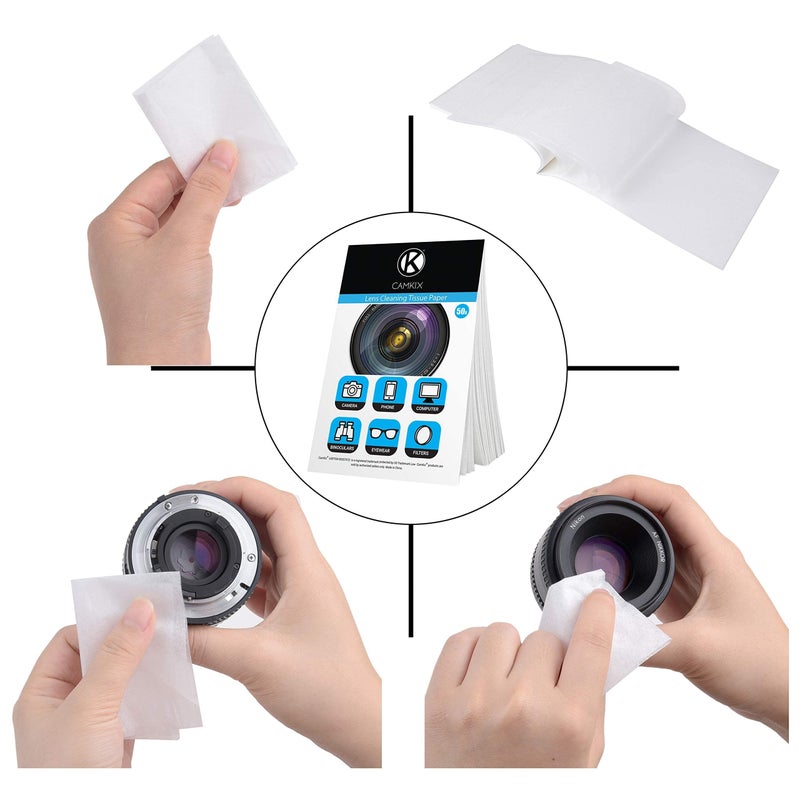 CamKix Lens Cleaning Paper Tissue 6X booklets/300 Sheets + Double Sided Cleaning Cloth - Lens Cleaning Paper for Use on Camera Lenses - Double-Sided Cleaning Cloth for Use on Electronic Screens - Image 3